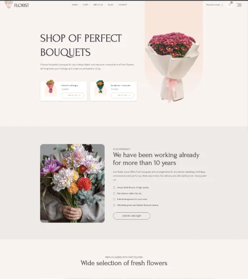 Beautiful flower bouquets available at Flona, featuring a vibrant flowers theme.